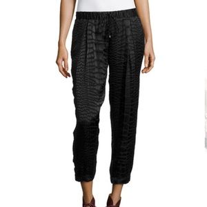 Haute Hippie Black Animal Print Jogger Pant M
